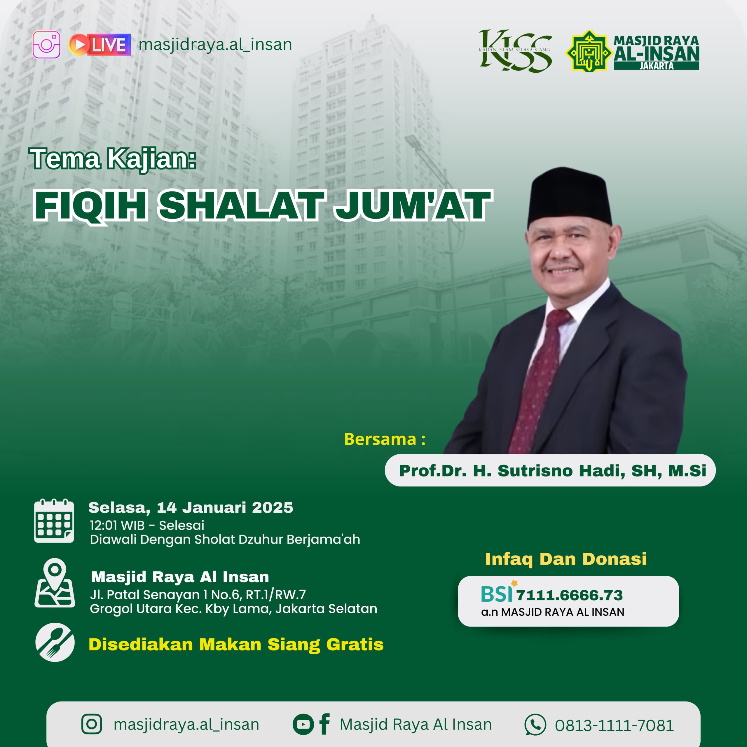KAJIAN ISLAM SELASA SIANG dgn tema "FIQIH SHALAT JUM'AT"