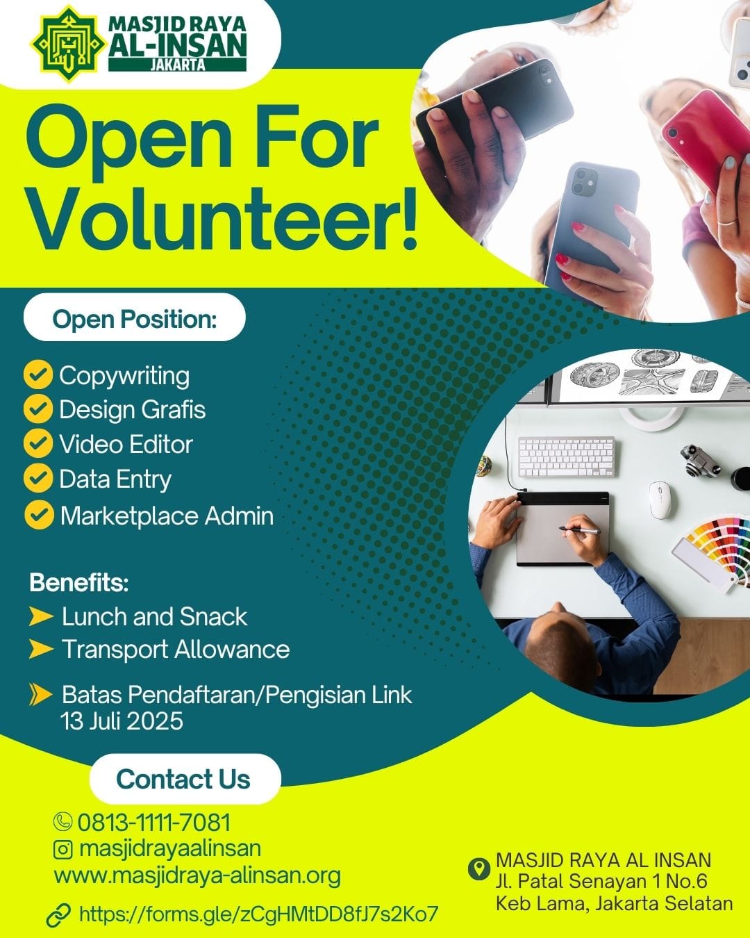 Masjid Raya Al Insan Open For Volunteer